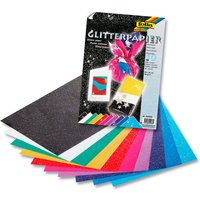 Glitterpapier, 23x33 cm, 10 Blatt farbig sortiert von folia