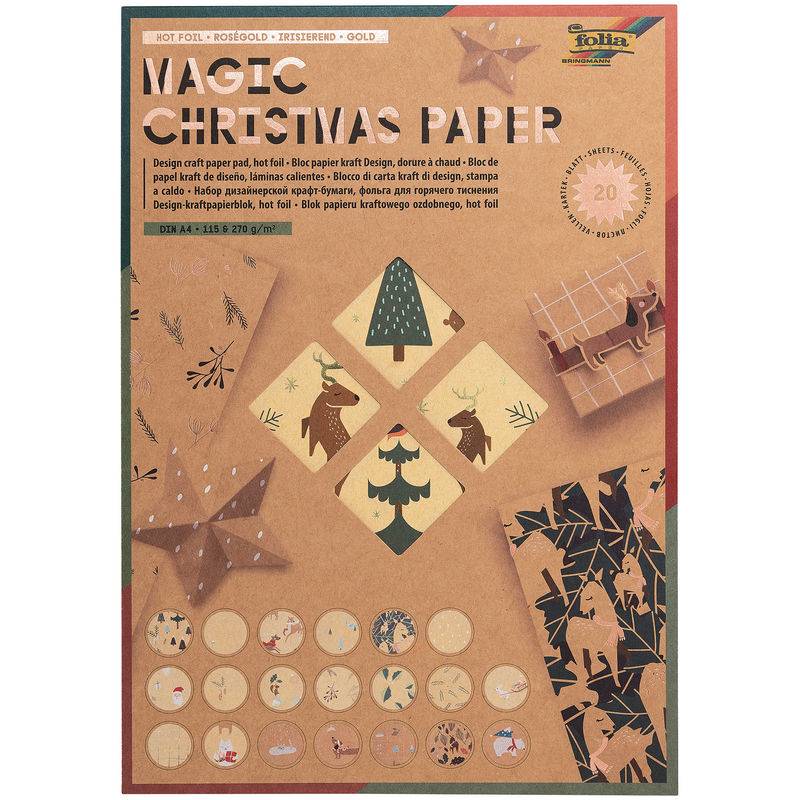 Kraftpapierblock Magic Christmas Paper (Din A4) Mit 20 Blatt von folia