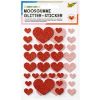 Moosgummi Glitter-Sticker - Herzen Moosgummi Glitter-Sticker - Herzen von folia