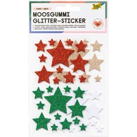 Moosgummi Glitter-Sticker - Sterne Xmas von folia