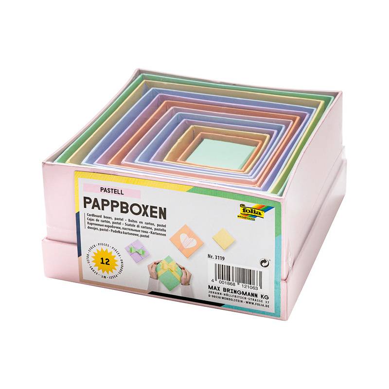 Pappboxen Pastell 12-Teilig von folia