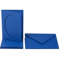 Passepartoutkarten "Oval", 10-tlg. - Blau von folia