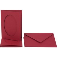 Passepartoutkarten "Oval", 10-tlg. - Dunkelrot Passepartoutkarten "Oval", 10-tlg. - Dunkelrot von folia