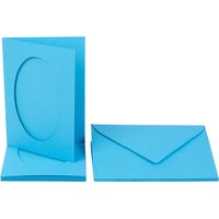Passepartoutkarten "Oval", 10-tlg. - Himmelblau von folia