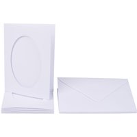Passepartoutkarten "Oval", 10-tlg. - Weiß Passepartoutkarten "Oval", 10-tlg. - Weiß von folia