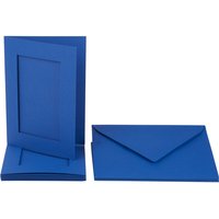 Passepartoutkarten "Rechteck", DIN A6, 220g/m², 10-tlg. - Blau von Blau
