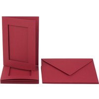 Passepartoutkarten "Rechteck", DIN A6, 220g/m², 10-tlg. - Dunkelrot von folia