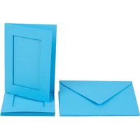 Passepartoutkarten "Rechteck", DIN A6, 220g/m², 10-tlg. - Himmelblau von Blau