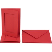 Passepartoutkarten "Rechteck", DIN A6, 220g/m², 10-tlg. - Rot Passepartoutkarten "Rechteck", DIN A6, 220g/m², 10-tlg. - Rot von folia