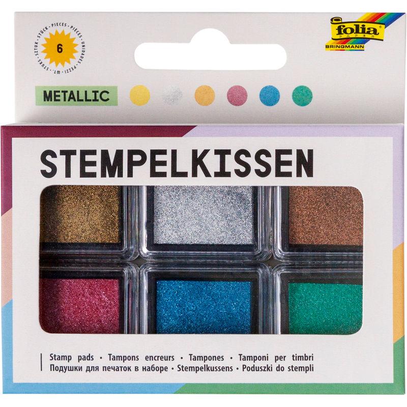 Stempelkissen-Set Metallic 6-Teilig In Bunt von folia