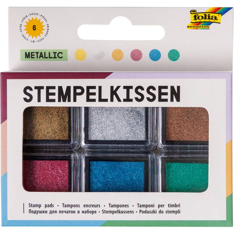 Stempelkissen-Set Metallic 6-Teilig In Bunt von folia