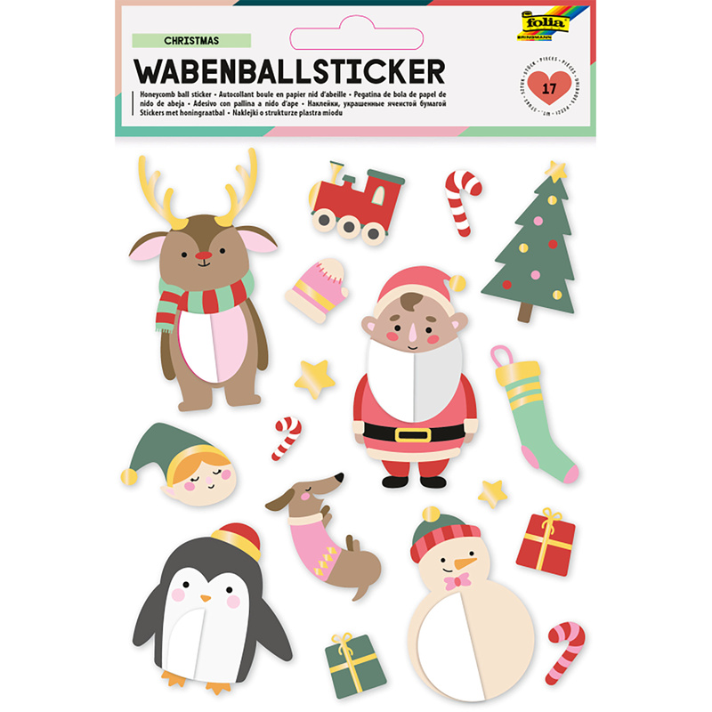 Wabenball-Sticker Christmas 17-Teilig von folia