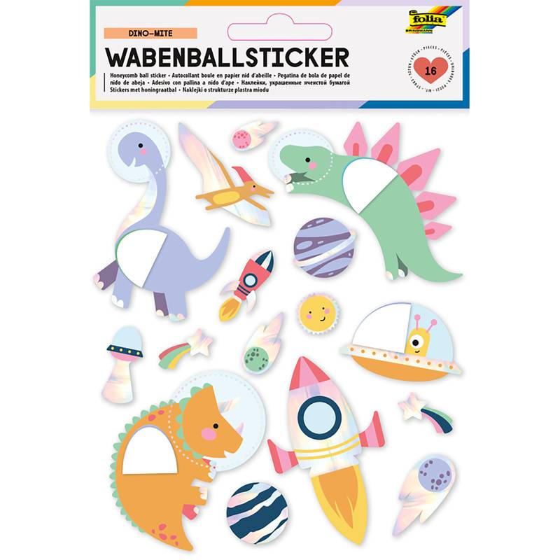 Wabenball-Sticker Dino-Mite 15-Teilig von folia