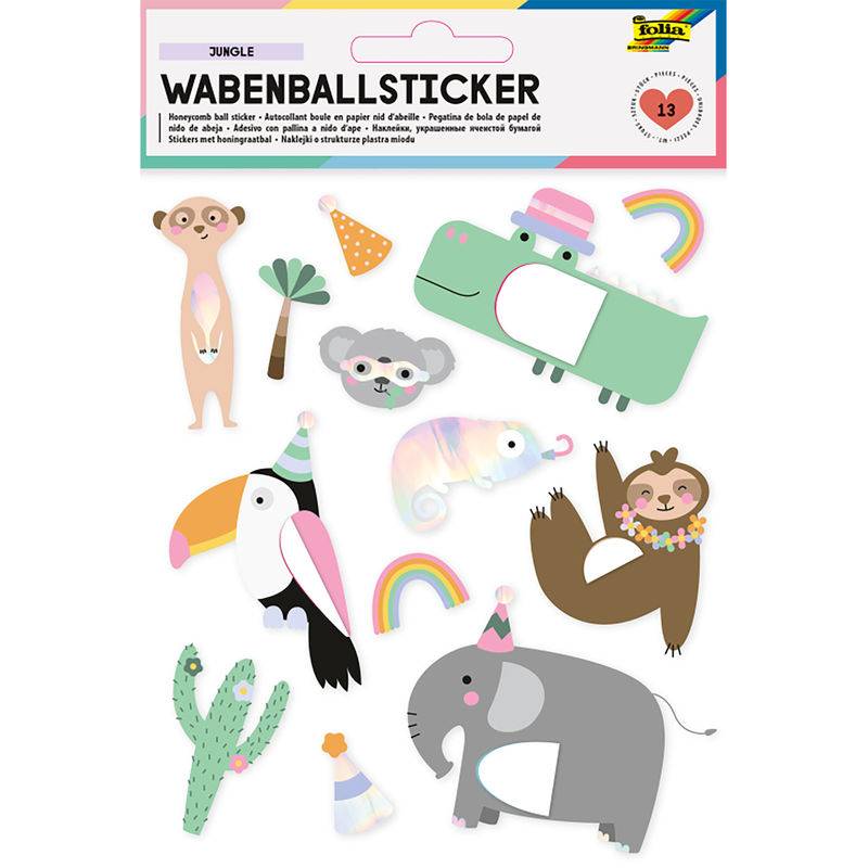 Wabenball-Sticker Jungle 13-Teilig von folia