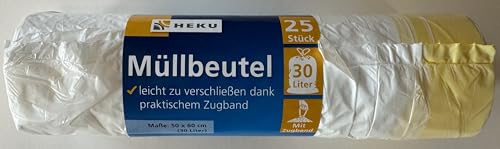 Zugbandbeutel 30 Liter/50x60cm 25 Stück von folia