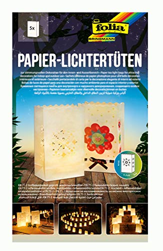 folia 11901 - Lichtertüten aus schwer entflammbarem Papier, Folklore, 5 Stück je ca. 19 x 11,5 x 7 cm groß, stimmungsvolle Tischdekoration, für Gartenpartys, Geburtstage, Hochzeiten folia 11901 - Lichtertüten aus schwer entflammbarem Papier, Folklore, 5 Stück je ca. 19 x 11,5 x 7 cm groß, stimmungsvolle Tischdekoration, für Gartenpartys, Geburtstage, Hochzeiten von folia