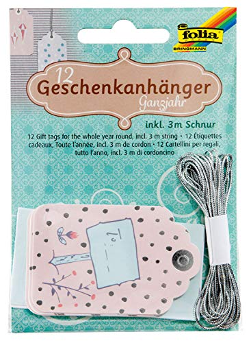 folia 12011 - Geschenkanhänger neutral, 12 Stück, inklusive 3 m Schnur, zum individuellen Beschriften und Kennzeichnen der Geschenke folia 12011 - Geschenkanhänger neutral, 12 Stück, inklusive 3 m Schnur, zum individuellen Beschriften und Kennzeichnen der Geschenke von folia