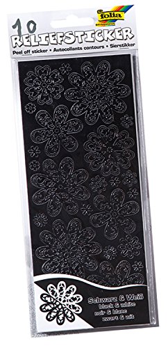 folia 1215 - Relief-Sticker Ganzjahr, ca.10 x 24 cm, 10 Blatt, schwarz - weiß sortiert folia 1215 - Relief-Sticker Ganzjahr, ca.10 x 24 cm, 10 Blatt, schwarz - weiß sortiert von folia