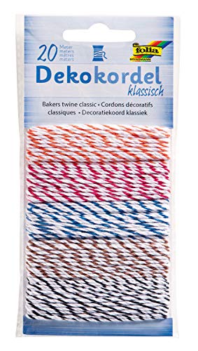 folia 12210 - Dekokordel Klassisch, 5 farbig sortiert, je 5 m - Schnüre zum verzieren von Bastelarbeiten, Handarbeiten und kleinen Geschenken, Bunt folia 12210 - Dekokordel Klassisch, 5 farbig sortiert, je 5 m - Schnüre zum verzieren von Bastelarbeiten, Handarbeiten und kleinen Geschenken, Bunt von folia