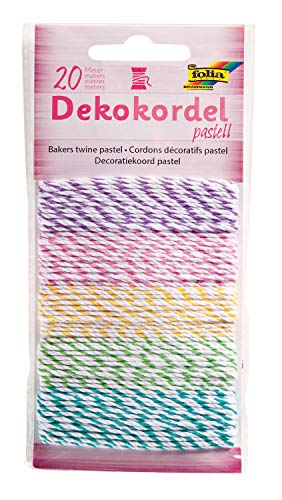 folia 12211 - Dekokordel Pastell, 5 farbig sortiert, je 5 m - Schnüre zum verzieren von Bastelarbeiten, Handarbeiten und kleinen Geschenken folia 12211 - Dekokordel Pastell, 5 farbig sortiert, je 5 m - Schnüre zum verzieren von Bastelarbeiten, Handarbeiten und kleinen Geschenken von folia