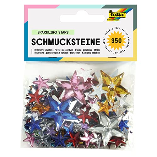 folia 1243 - Schmucksteine, Sparkling Stars, 350 Stück, farbig sortiert - ideal zum Verzieren von Grußkarten, Scrapbooking und anderen Bastelarbeiten folia 1243 - Schmucksteine, Sparkling Stars, 350 Stück, farbig sortiert - ideal zum Verzieren von Grußkarten, Scrapbooking und anderen Bastelarbeiten von folia
