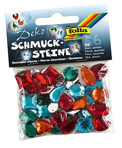 folia 1251 - Schmucksteine Midi - Intense, 56 Stück, sortiert, mit Löchern zum Annähen oder Aufkleben - ideal zum Verzieren von Grußkarten, Scrapbooking und anderen Bastelarbeiten folia 1251 - Schmucksteine Midi - Intense, 56 Stück, sortiert, mit Löchern zum Annähen oder Aufkleben - ideal zum Verzieren von Grußkarten, Scrapbooking und anderen Bastelarbeiten von folia