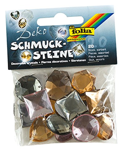folia 1255 - Schmucksteine Maxi - Smoky, 20 Stück, sortiert, mit Löchern zum Annähen oder Aufkleben - ideal zum Verzieren von Grußkarten, Scrapbooking und anderen Bastelarbeiten folia 1255 - Schmucksteine Maxi - Smoky, 20 Stück, sortiert, mit Löchern zum Annähen oder Aufkleben - ideal zum Verzieren von Grußkarten, Scrapbooking und anderen Bastelarbeiten von folia