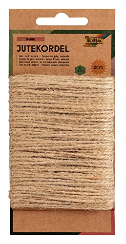 folia 12732 - Jutekordel natur 20 m, Schnur aus 100 % Jute, zum Basteln, Verzieren und Verpacken von folia