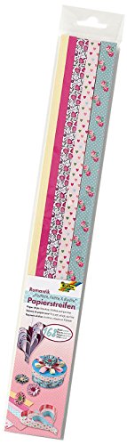 folia 129503 - Papierstreifen "Romantik", 168 Streifen zum Flechten, Falten und Quillen von folia