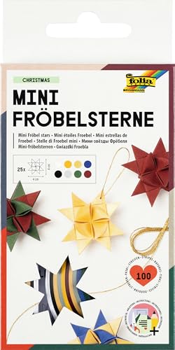 folia 1296 - Papierstreifen für MINI Fröbelsterne, 100 Streifen, 25 Sterne, Christmas folia 1296 - Papierstreifen für MINI Fröbelsterne, 100 Streifen, 25 Sterne, Christmas von folia