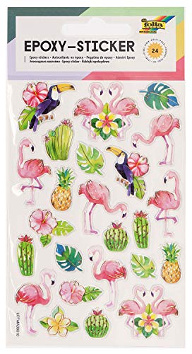 folia 16304 - Epoxy - Sticker Tropical, dreidimensionale Sticker, 24 Stück, ideal geeignet zum Verzieren von Grußkarten, Bastelarbeiten und Scrapbooking folia 16304 - Epoxy - Sticker Tropical, dreidimensionale Sticker, 24 Stück, ideal geeignet zum Verzieren von Grußkarten, Bastelarbeiten und Scrapbooking von folia