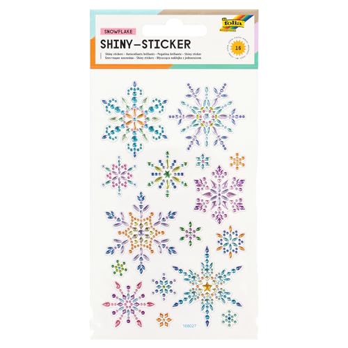 folia 18306 - Shiny Sticker, Snowflake, 16 Sticker, aus bunten Strasssteinen, in verschiedenen Motiven, einfach von der Folie abzuziehen folia 18306 - Shiny Sticker, Snowflake, 16 Sticker, aus bunten Strasssteinen, in verschiedenen Motiven, einfach von der Folie abzuziehen von folia