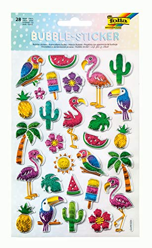 folia 19501 - Bubble - Sticker I mit tropischen Motiven, mit strukturierter Bläschenoberfläche, 28 Stück, ideal geeignet zum Verzieren von Grußkarten, Bastelarbeiten und Scrapbooking folia 19501 - Bubble - Sticker I mit tropischen Motiven, mit strukturierter Bläschenoberfläche, 28 Stück, ideal geeignet zum Verzieren von Grußkarten, Bastelarbeiten und Scrapbooking von folia