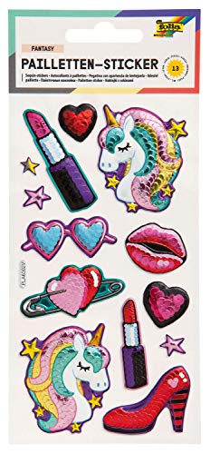 folia 19702 - Pailletten - Sticker Fantasy, metallisch schimmernde Kunststoffsticker, 13 Stück, ideal geeignet zum Verzieren von Grußkarten, Bastelarbeiten und Scrapbooking folia 19702 - Pailletten - Sticker Fantasy, metallisch schimmernde Kunststoffsticker, 13 Stück, ideal geeignet zum Verzieren von Grußkarten, Bastelarbeiten und Scrapbooking von folia