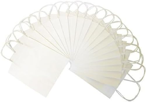 folia 21200 - Papiertüten aus Kraftpapier, Geschenktüten, 20 Stück, ca. 12 x 5,5 x 15 cm, weiß - zum Basteln, Verzieren und Verschenken von folia
