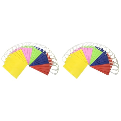 folia 21209 - Papiertüten aus Kraftpapier, Geschenktüten, 20 Stück, ca. 12 x 5,5 x 15 cm, farbig sortiert - zum Basteln, Verzieren und Verschenken (Packung mit 2) von folia