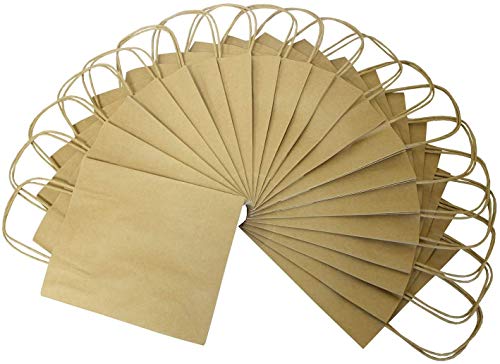 folia 21210 - Papiertüten aus Kraftpapier, Geschenktüten, 20 Stück, ca. 12 x 5,5 x 15 cm, natur - zum Basteln, Verzieren und Verschenken von folia