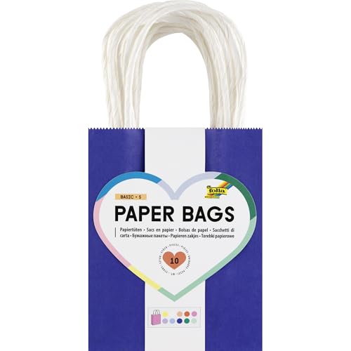 folia 21239/10 - Paper Bags Basic S, 10 Papiertüten aus 110 g/m² Kraftpapier in 10 Farben, ca. 12 x 15 x 5,5 cm, zum Basteln, Verzieren und Verschenken folia 21239/10 - Paper Bags Basic S, 10 Papiertüten aus 110 g/m² Kraftpapier in 10 Farben, ca. 12 x 15 x 5,5 cm, zum Basteln, Verzieren und Verschenken von folia