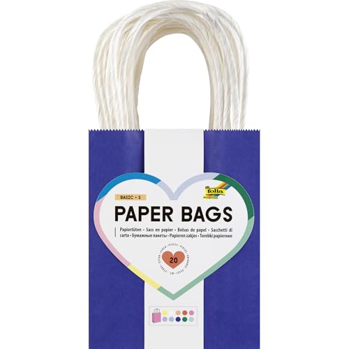 folia 21239 - Paper Bags Basic S, 20 Papiertüten aus 110 g/m² Kraftpapier in 10 Farben, ca. 12 x 15 x 5,5 cm, zum Basteln, Verzieren und Verschenken folia 21239 - Paper Bags Basic S, 20 Papiertüten aus 110 g/m² Kraftpapier in 10 Farben, ca. 12 x 15 x 5,5 cm, zum Basteln, Verzieren und Verschenken von folia