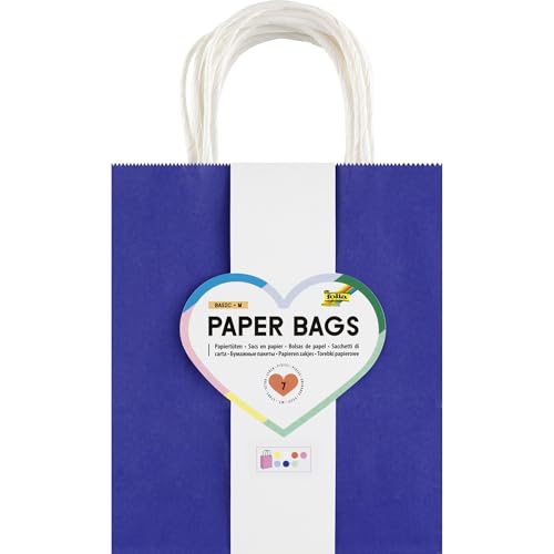 folia 21839/7 - Paper Bags Basic M, 7 Papiertüten aus 110 g/m² Kraftpapier in 7 Farben, ca. 18 x 21 x 8 cm, zum Basteln, Verzieren und Verschenken folia 21839/7 - Paper Bags Basic M, 7 Papiertüten aus 110 g/m² Kraftpapier in 7 Farben, ca. 18 x 21 x 8 cm, zum Basteln, Verzieren und Verschenken von folia