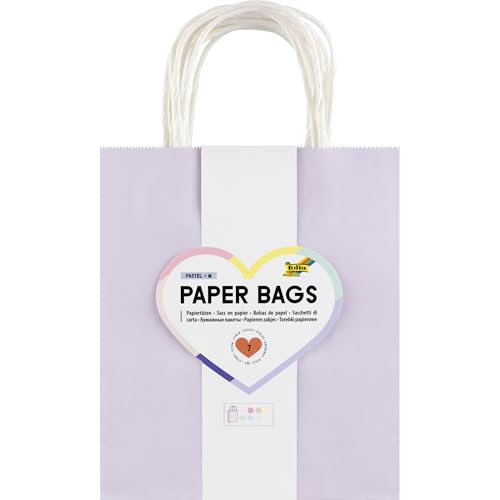 folia 21849/7 - Paper Bags Pastel M, 7 Papiertüten aus 110-125 g/m² Kraftpapier in 7 Pastellfarben, ca. 18 x 21 x 8 cm, zum Basteln, Verzieren und Verschenken folia 21849/7 - Paper Bags Pastel M, 7 Papiertüten aus 110-125 g/m² Kraftpapier in 7 Pastellfarben, ca. 18 x 21 x 8 cm, zum Basteln, Verzieren und Verschenken von folia