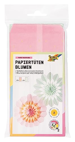 folia 21911 - Papiertütenblumen SWEET BLOSSOM, Bastelset für 2 Papierblüten, je 17 Tüten in Rosa und Mint, inkl. Kordel folia 21911 - Papiertütenblumen SWEET BLOSSOM, Bastelset für 2 Papierblüten, je 17 Tüten in Rosa und Mint, inkl. Kordel von folia