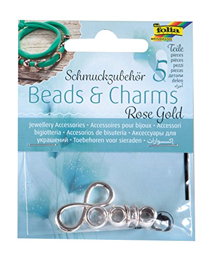 folia 2241 - Schmuckzubehör Beads & Charms "Rose Gold", 5 Stück sortiert - zum Gestalten von modischen Armbändern folia 2241 - Schmuckzubehör Beads & Charms "Rose Gold", 5 Stück sortiert - zum Gestalten von modischen Armbändern von folia