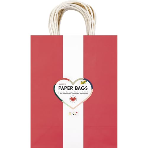 folia 22459 - Paper Bags Classic L, 20 Papiertüten aus 110-125 g/m² Kraftpapier in 5 Farben, ca. 24 x 31 x 12 cm, zum Basteln, Verzieren und Verschenken folia 22459 - Paper Bags Classic L, 20 Papiertüten aus 110-125 g/m² Kraftpapier in 5 Farben, ca. 24 x 31 x 12 cm, zum Basteln, Verzieren und Verschenken von folia