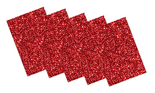 folia 231920 - Glitter-Moosgummi II einseitig selbstklebend, 5 Blatt in rot, je 20 x 29 cm groß, ca. 2 mm stark, zum Verzieren, Basteln und Erstellen von Stickern folia 231920 - Glitter-Moosgummi II einseitig selbstklebend, 5 Blatt in rot, je 20 x 29 cm groß, ca. 2 mm stark, zum Verzieren, Basteln und Erstellen von Stickern von folia