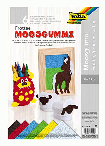 folia 232909 - Frottee Moosgummi, 20 x 29 cm, 6 Blatt in 6 Farben sortiert - mit Frottee ähnlicher Oberfläche folia 232909 - Frottee Moosgummi, 20 x 29 cm, 6 Blatt in 6 Farben sortiert - mit Frottee ähnlicher Oberfläche von folia