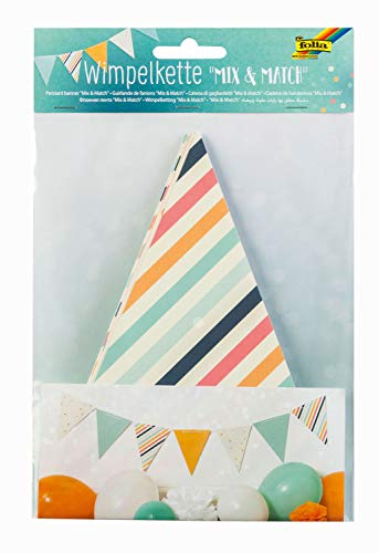 folia 2375 - Wimpelkette aus Motivkarton "Mix & Match", 14 Wimpel, Schnur ca. 3,5 m lang, zur Dekoration für Hochzeiten, Geburtstage und Partys folia 2375 - Wimpelkette aus Motivkarton "Mix & Match", 14 Wimpel, Schnur ca. 3,5 m lang, zur Dekoration für Hochzeiten, Geburtstage und Partys von folia