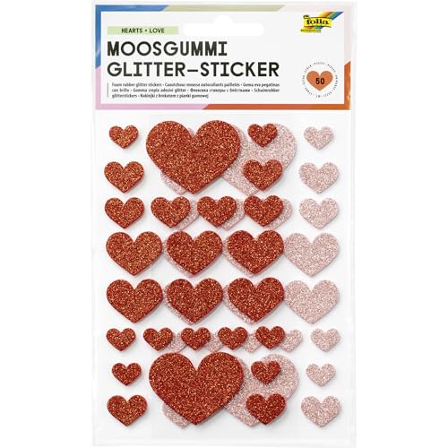 folia Moosgummi Glitter-Sticker 9.5x15.5 cm selbstklebend Scrapbooking Grußkarten Geschenkaufkleber Papiertüten Aufkleber Herzen folia Moosgummi Glitter-Sticker 9.5x15.5 cm selbstklebend Scrapbooking Grußkarten Geschenkaufkleber Papiertüten Aufkleber Herzen von folia