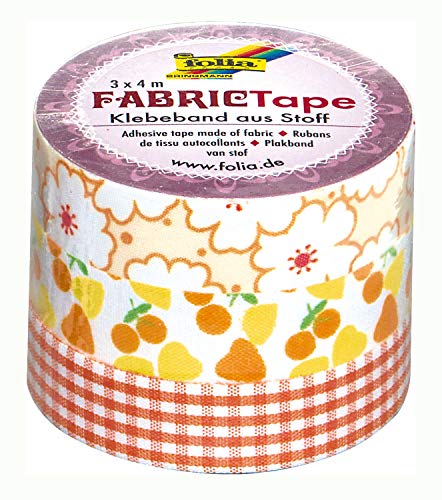 folia 27301 - Fabric Tape, Klebeband aus Stoff, Gelbtöne, 3er Set - ideal zum Verzieren und Dekorieren folia 27301 - Fabric Tape, Klebeband aus Stoff, Gelbtöne, 3er Set - ideal zum Verzieren und Dekorieren von folia