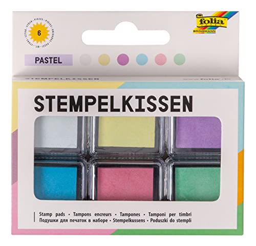folia 30181 - Stempelkissen Set pastell, 6 Stempelkissen, in verschiedenen Farben, ideal zum Verzieren von Karten und andere Bastelarbeiten folia 30181 - Stempelkissen Set pastell, 6 Stempelkissen, in verschiedenen Farben, ideal zum Verzieren von Karten und andere Bastelarbeiten von folia